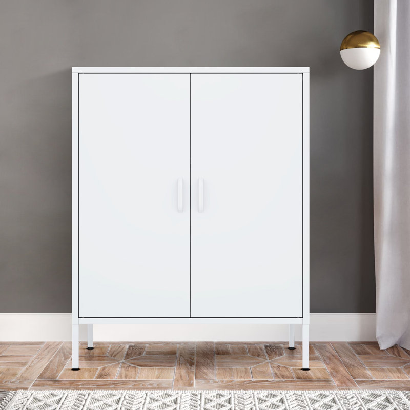 Janay 31.5 " Wide 2 - Shelf Storage Cabinet with, White