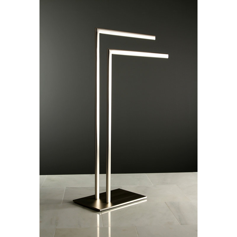 Kingston Brass Edenscape Freestanding Dual Towel Rack, Brushed Nickel