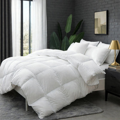 750FP Goose Feather & Down Duvet Insert  All Season Hotel Quality Baffle Box Comforter, King