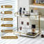 Organisateur de salle de bain - Comptoir de maquillage et de parfum à 2 niveaux avec cadre en acier inoxydable et plateaux à motif de marbre pour meuble-lavabo, commode ou cuisine-476351660