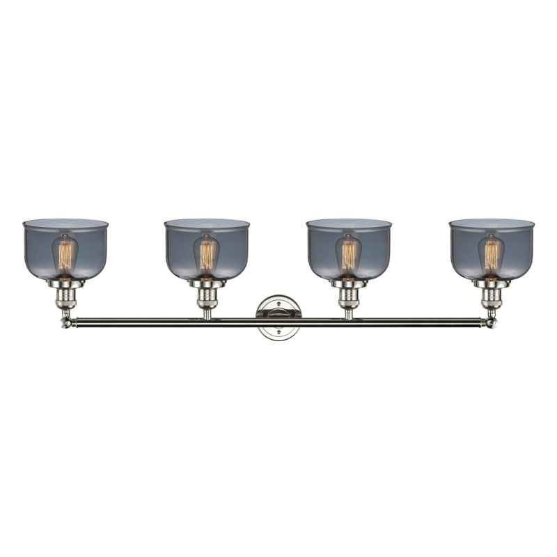 Luminaire de meuble-lavabo 4 lumières 44 po Bell, Plaqué couleur fumée, Nickel poli, DEL