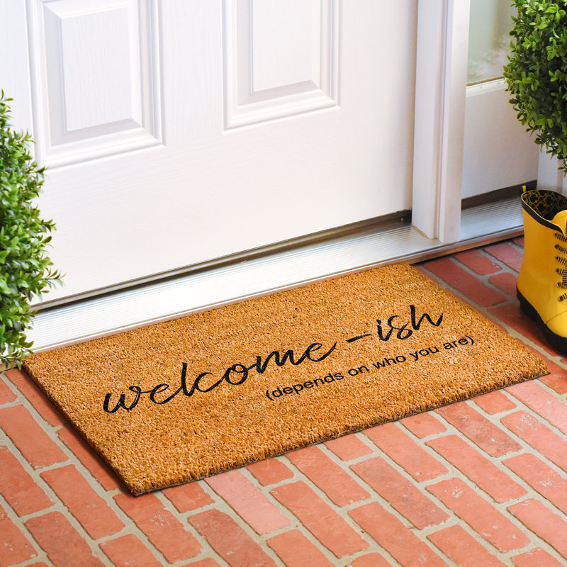 Welcome-ish Coir Outdoor Rectangular Doormat 17" x 29"