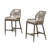 Purple Leaf Patio Upcycled Fabric Bar Stools 28" H Set Of 2 Handwoven Wicker Bar Height Stool Modern Aluminum High Bar Chairs Outdoor Wicker Barstools With Back And Cushion For Kitchen Pool Island-120380920-120380921