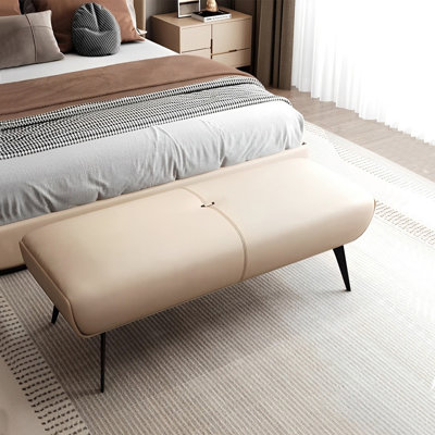 Banc rembourré en cuir véritable Meldia