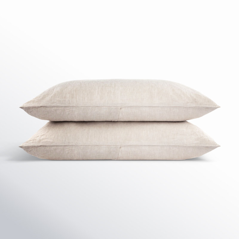 King Size Putty Heather French Linen Pillowcase Set