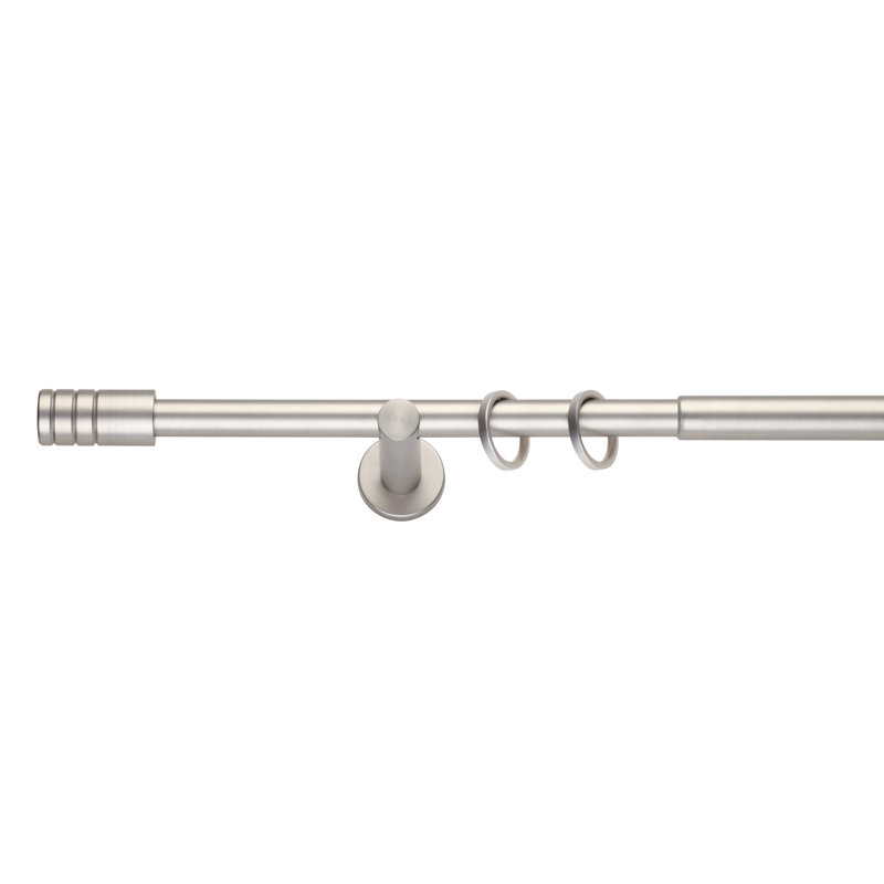 Chalet Curtain Pole, 160 cm - 280 cm L x 2.2 cm W x 2.2 cm H, Stainless steel look