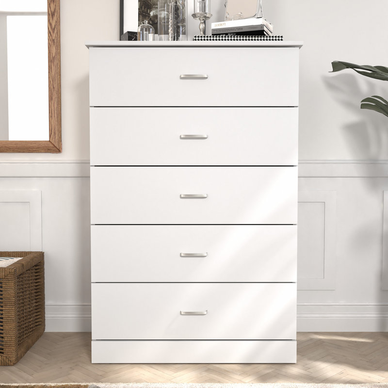 Allyannah 5 Drawer 47.2'' H Dresser, White
