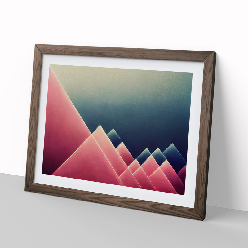 Abstract Minimalism Art - Framed Print, 25cm H x 34cm W x 2cm D, Walnut