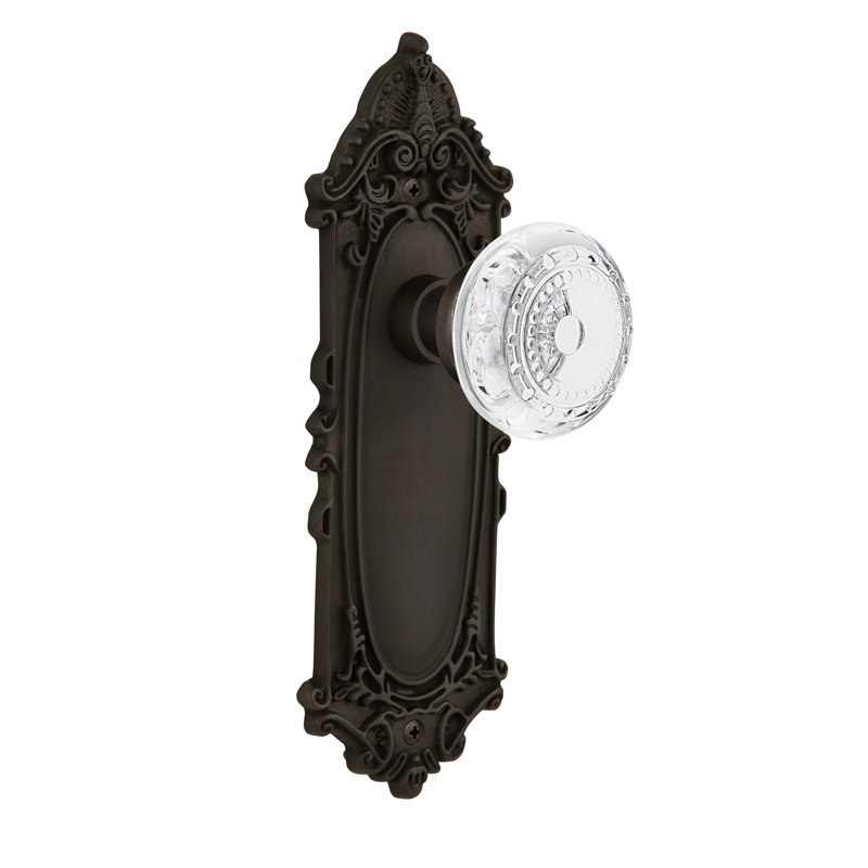 Victorian Plate with Crystal Meadows Knob, Oil-Rubbed Bronze