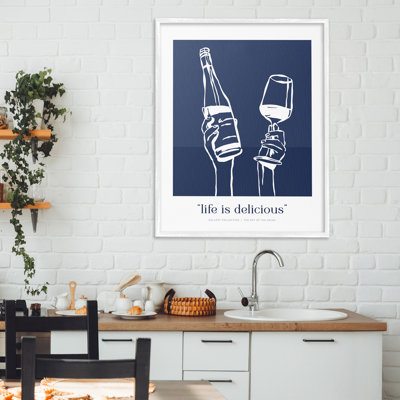 Navy Life Is Delicious Framed Giclee, design by Lettered and Lined