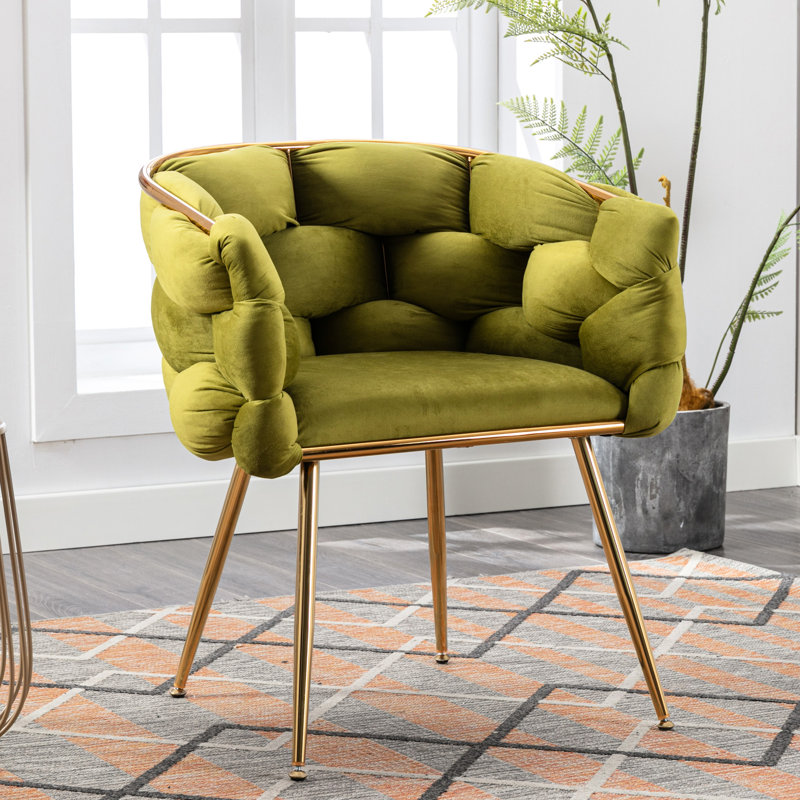 Chaise moderne en velours - Confort pour la chambre à coucher, Olive, H 30,23 po, l 22,51 po, 18,41 lb, P 28,47 po simple et confortable, P, H
