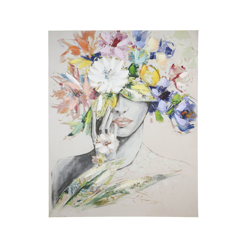 Woman With Flower - No Frame Painting on Canvas