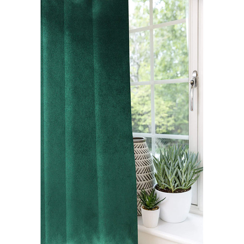 Socotrine Blackout Curtain Pair, Green, Width 228 x Drop 137cm