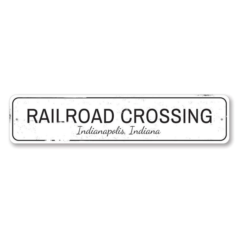 Panneau en aluminium sur mesure Railing Crossing, H 6 po x l 24 po x P 0,06 po