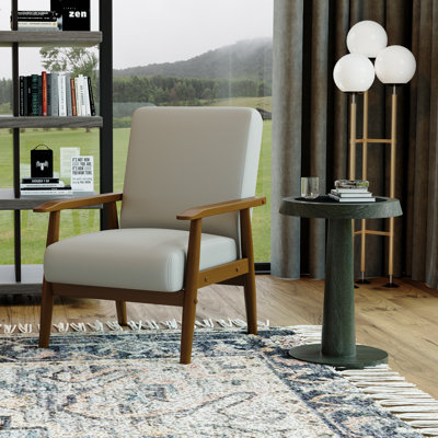 Bridgeview Upholstered Accent Chair, Armchair with Solid Wood Frame