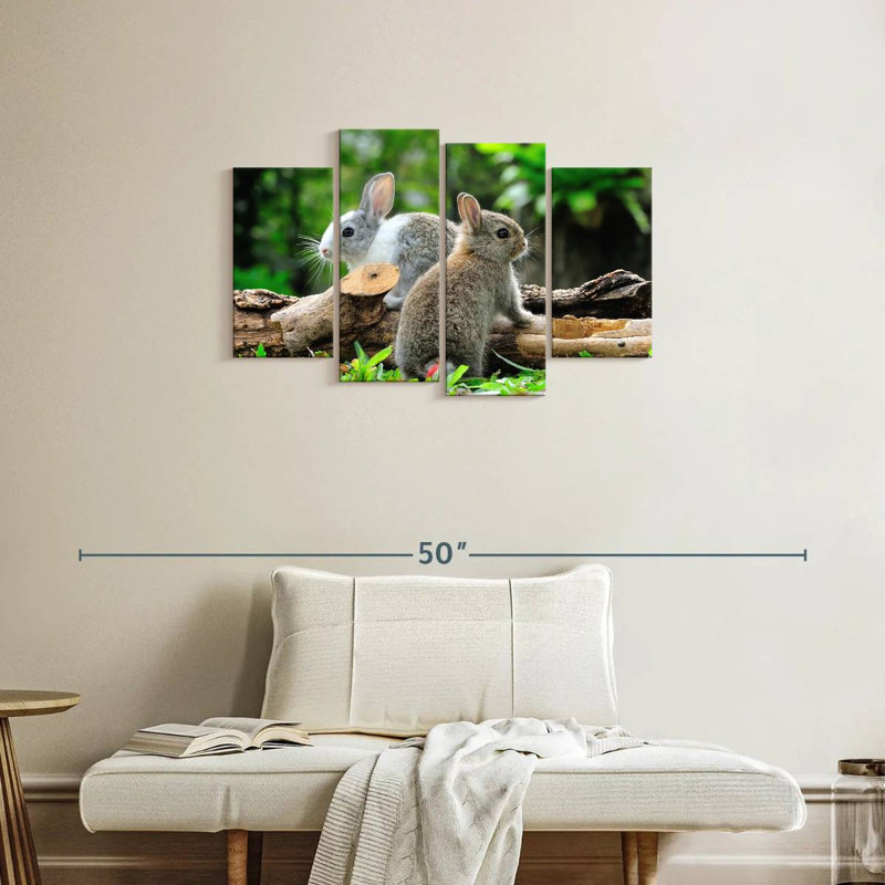 Lapins de jardin, H 22 po x l 36 po