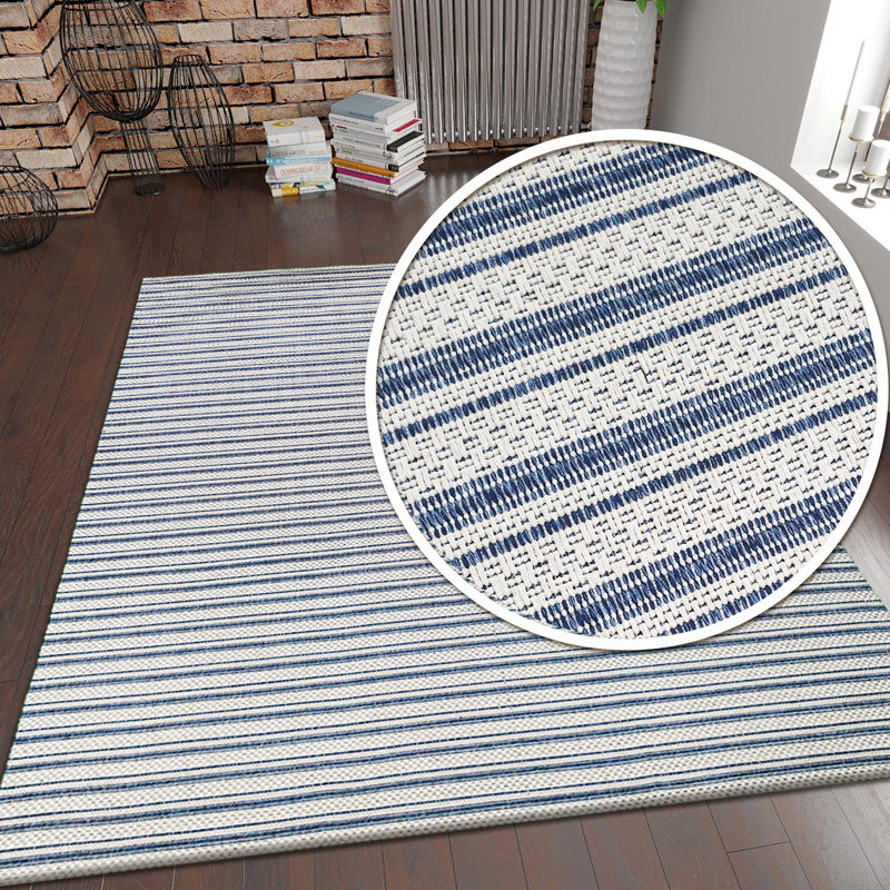 Culberson Striped Cotton 58cm X 85cm Area Rug, Rectangle 192 x 290cm