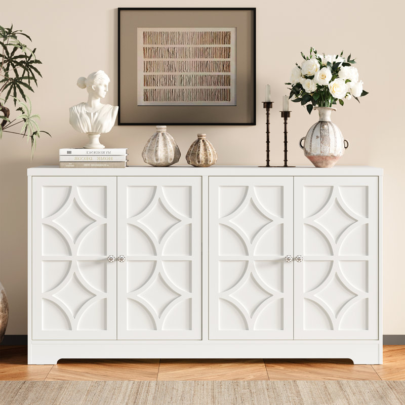 Sideboard Cabinet With 4 Doors, White