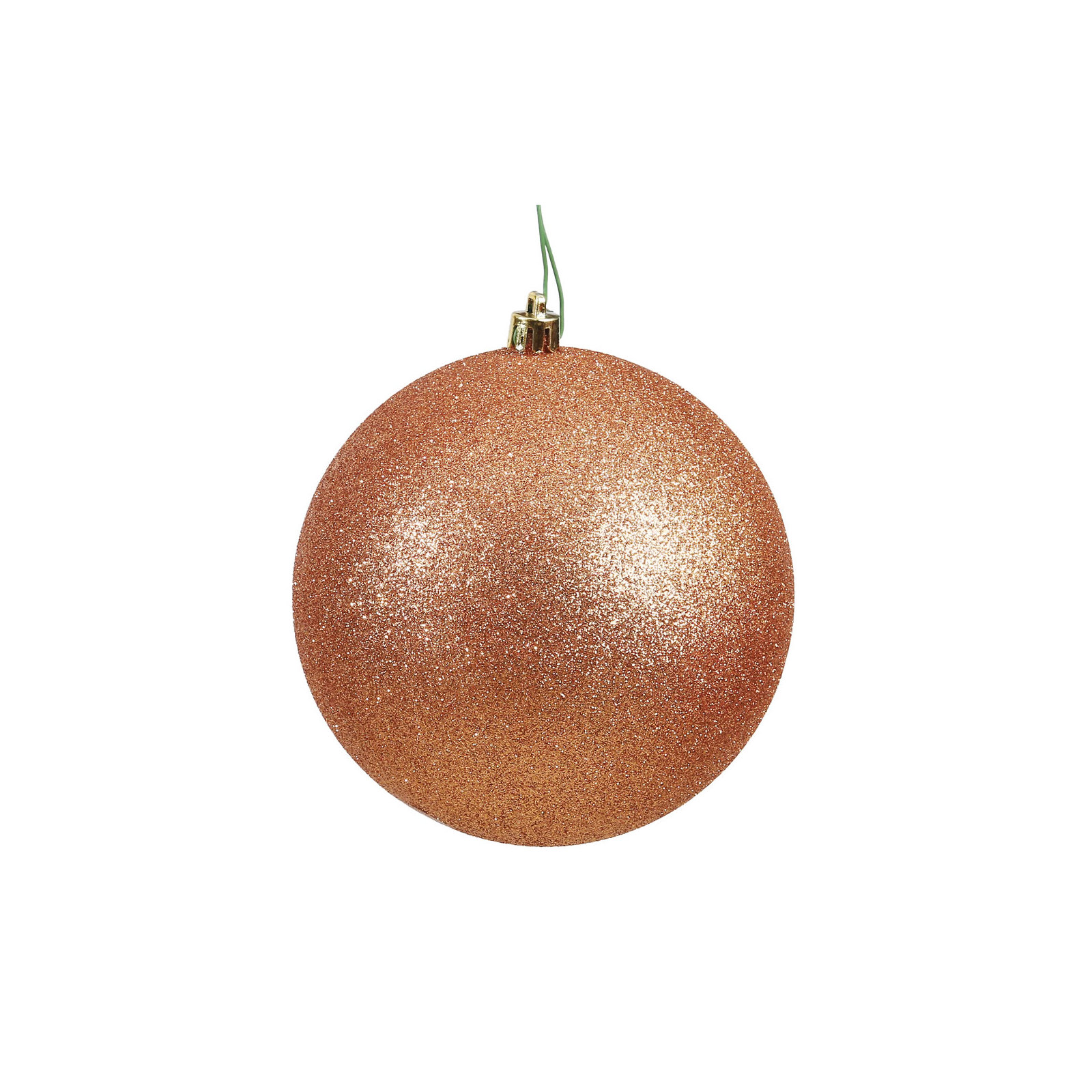 Christmas Ball Ornament, 6" H x 6" W x 6" D, Glitter Rose Gold