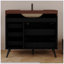 Meuble-lavabo sur pied 36 po avec lavabo en céramique intégré et comptoir en faux marbre, meuble-lavabo simple moderne