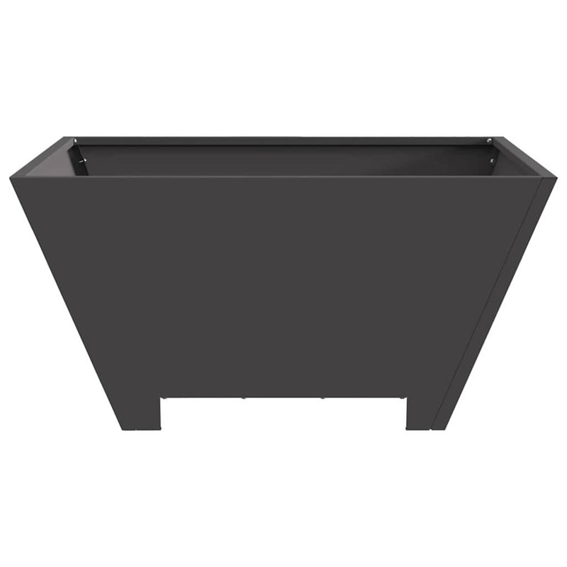 vidaXL Fire Pit Black 23.62 x 23.62 x 11.81 in Steel, 11.8" H x 23.6" W x 23.6" D