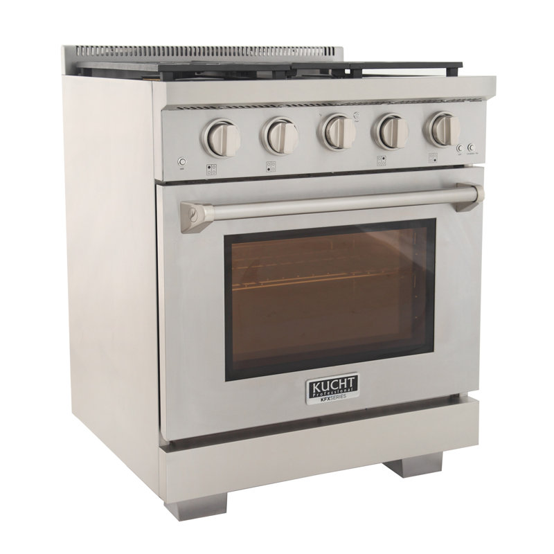 30 in. 4.2 cu. ft. Natural Gas Range and Convection Oven in Light Blue with True Simmer Burners, Stainless Steel, Natural Gas
