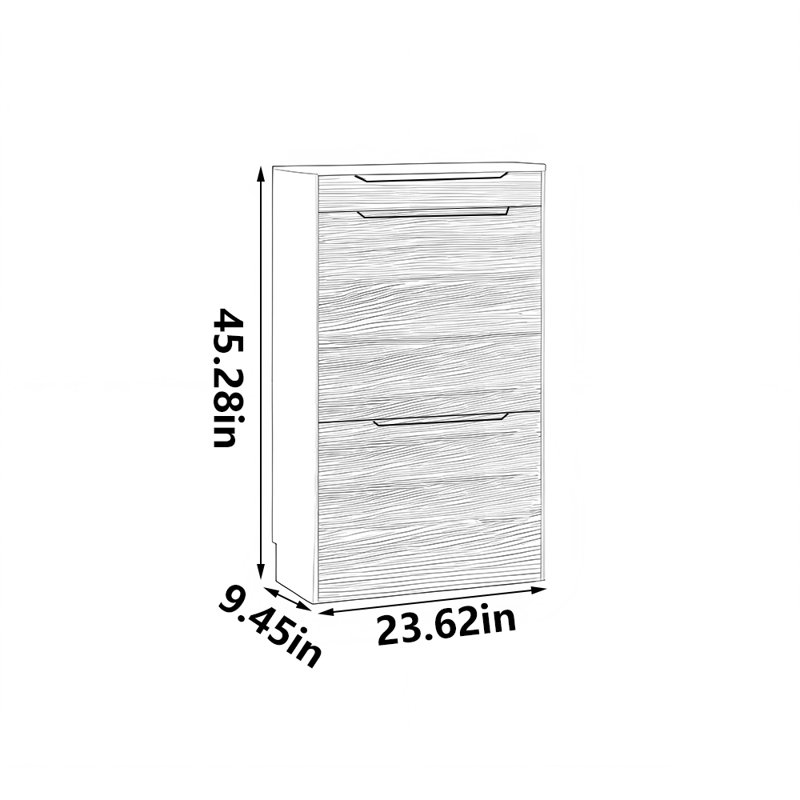 Manderly Shoe Storage Cabinet, 45.28" H x 23.62" W x 9.45" D