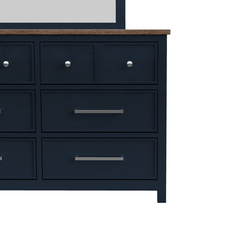 Ensemble commode et miroir 2 pièces Floye, Bleu
