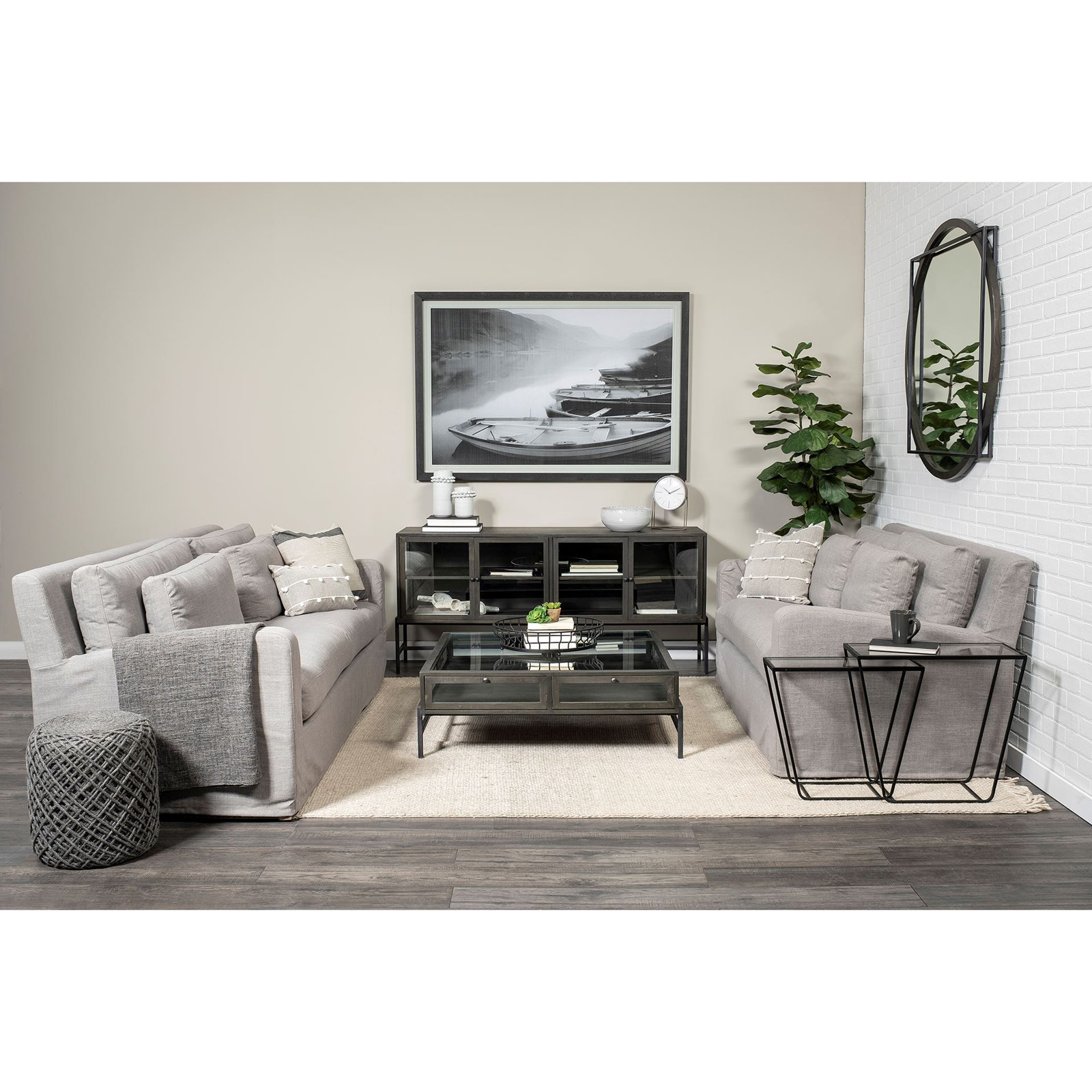Warner Mango Sideboard, Black/Dark Brown