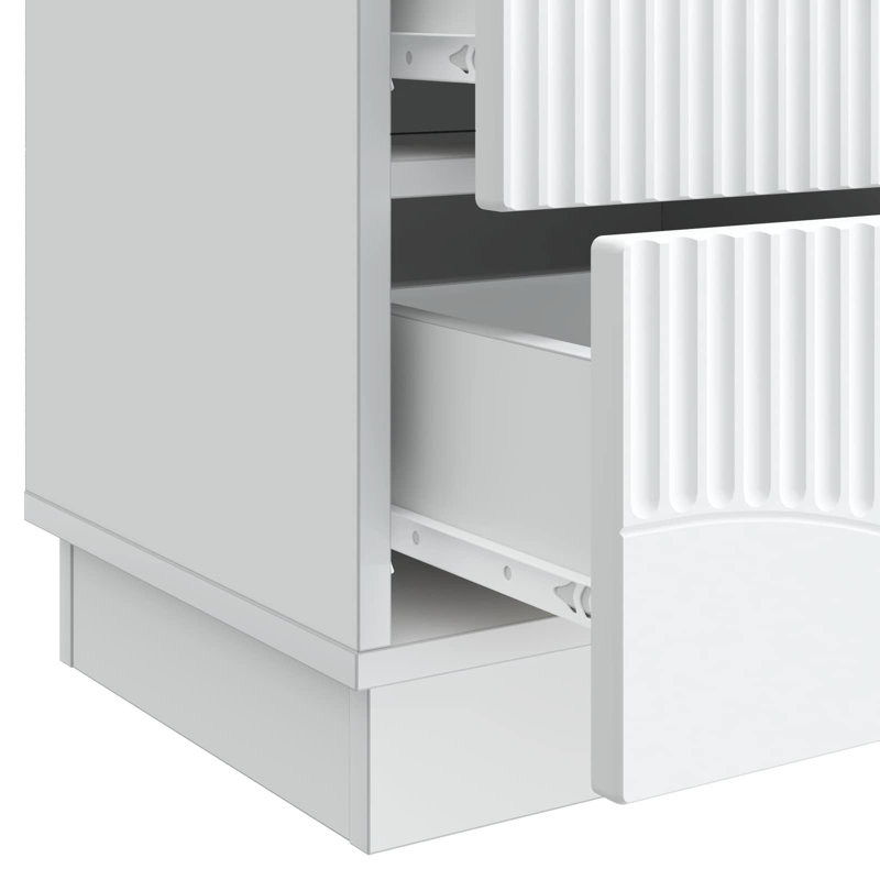 43cm W Manufactured Wood Bedside Table, White