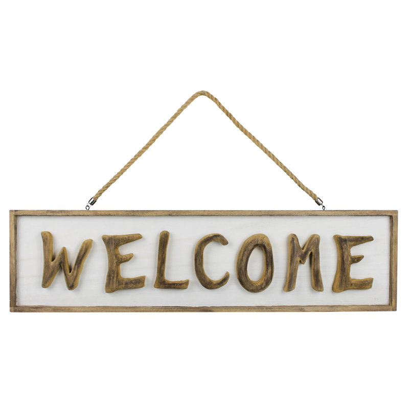 Welcome Sign with Rope Hanger
