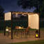 Pergola d'extérieur à cadre classique en acier brun avec abat-jour rétractable blanc pour la cour 10 pi x 10 pi SUNJoy Meadow