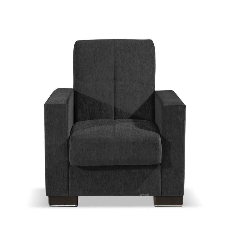 Fauteuil convertible 3-en-1 Annalice Armada, Microfibre gris foncé