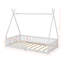 Lit simple en bois avec clôture-2020481926