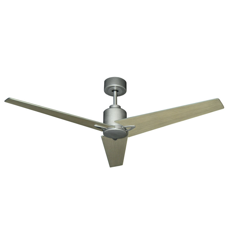 Kayella 52'' Ceiling Fan, Brushed Nickel with Driftwood Blades
