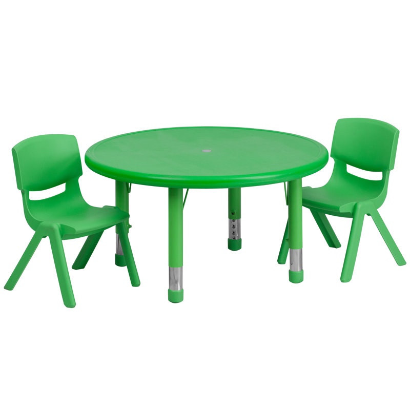 Ensemble de tables d'activités Goddard, Vert, L 33 po x P 33 po x H 14,5 po à 23,75 po