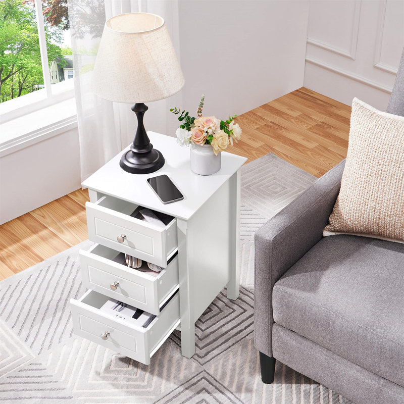 Dujka Bedside Table, White
