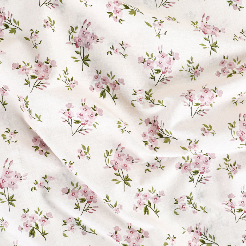 Ensemble de draps 100% coton avec poches profondes, draps en percale douillette avec ensemble de literie et de taies d'oreiller 4 pièces, rose floral