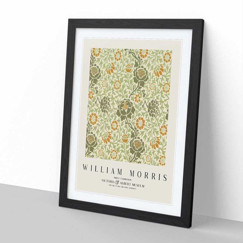 Grafton by William Morris - Framed Print, Black Framed, 65cm H x 48cm W x 2cm D