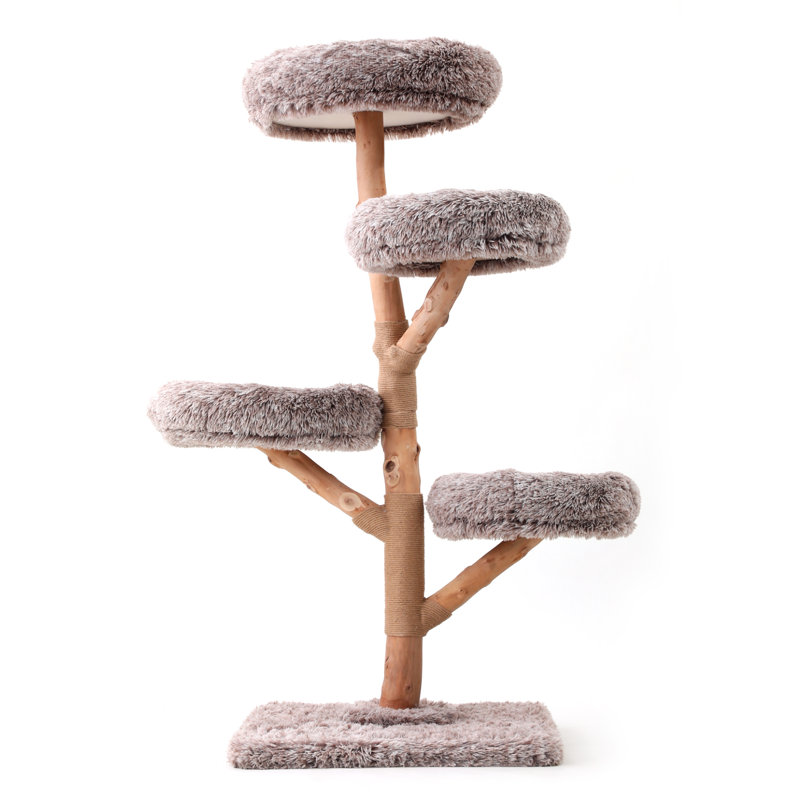 71" Plush Cat Tree, 4 Cat Condos