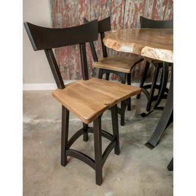 Solid Oak Wood Counter Height Swivel Stool, Provincial Finish