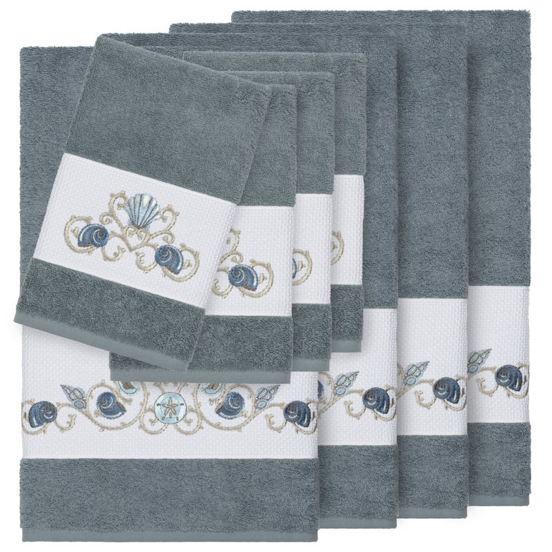 Bella 8 Piece Turkish Cotton Towel Set, Teal