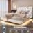 Floating Bed Frame with Storage Headboard, LED Bed Frame with Charging Station-1834714933-1834714934