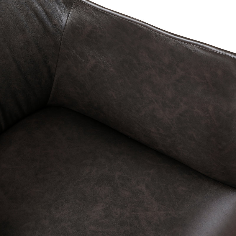 Chaise en similicuir brun avec pieds robustes en métal, revêtement intérieur rembourré Home Revolution Project