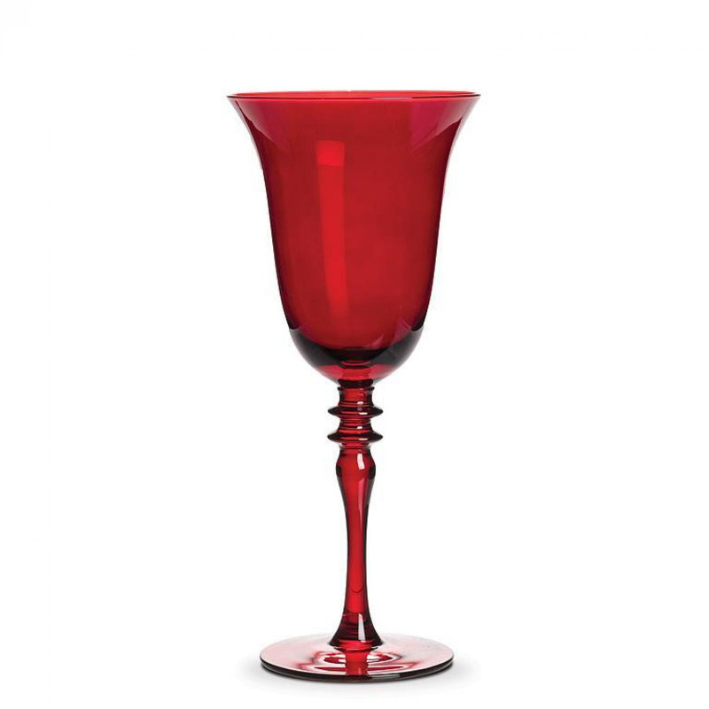 Verre à pied évasé avec verre à pied orné
