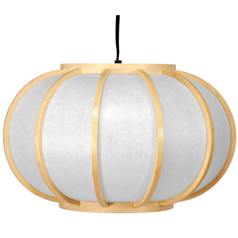Luminaire sphère suspendu 1 lumières lanterne Smithson, Naturel