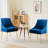 Velvet Upholstered Side Chair  With Gold Legs-1350955931
