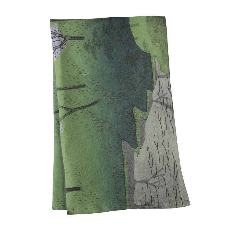 Serviette de thé chiyogaike étang Macintyre, Polyester sergé, Bleu / Vert