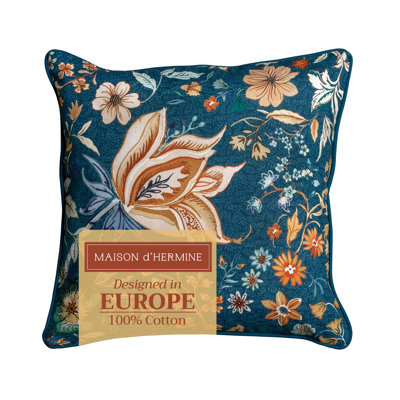 Maison d'Hermine Luxury Loft - Dark Teal 100% Cotton Decorative Pillow cover - 18" x 18" - Pack of 1