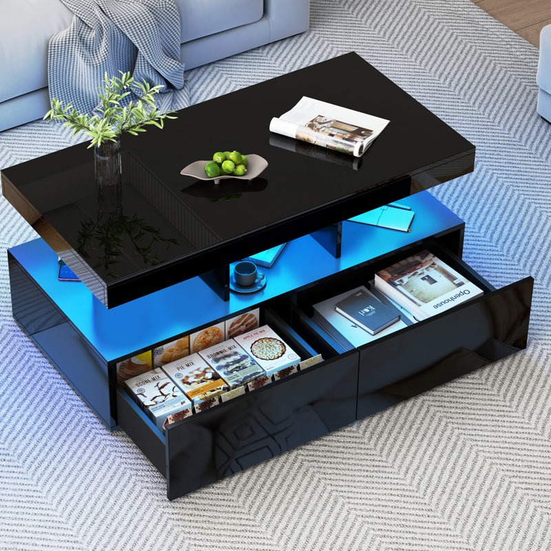 Beauville Coffee Table With Storage, Black